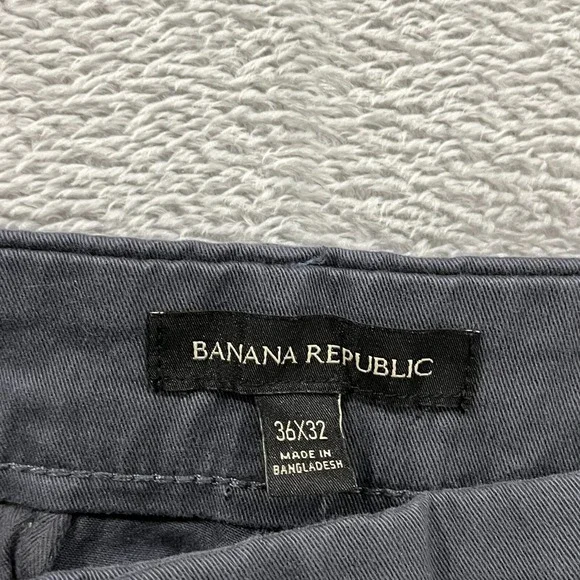 Banana Republic Mens Pants 36x32 Tapered Chino Gray‎ Stretch Pockets Preppy